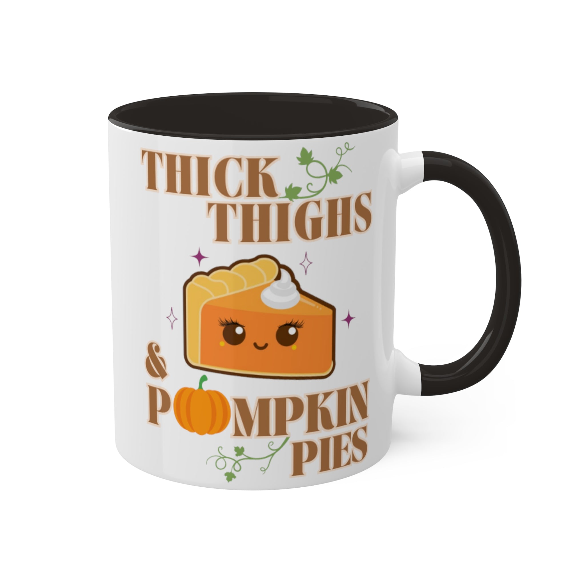 Thick Thighs &amp; Pumpkin Pies | Fall Coffee Mug | 11oz Colorful Coffee Mugs