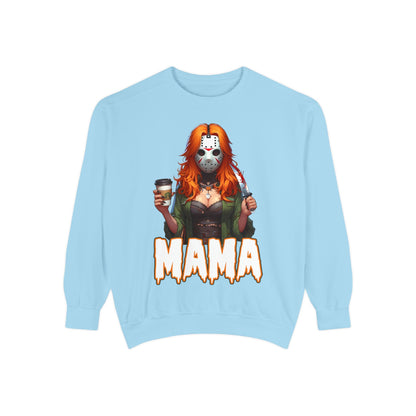 Jason Voorhees Mama Crewneck | Cute Spooky Crewneck | Jason Voorhees Crewneck | Unisex Garment-Dyed Sweatshirt