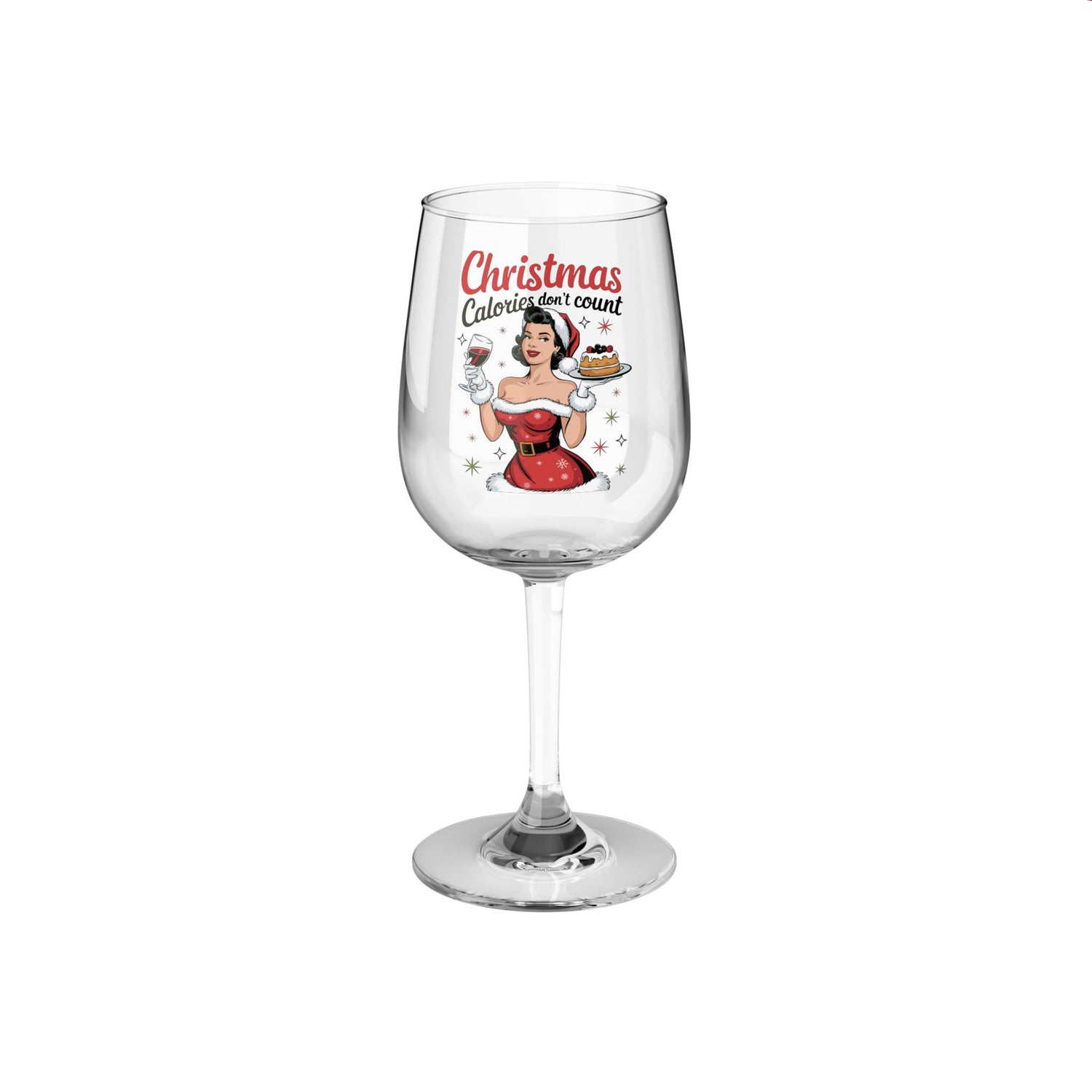 Funny Christmas Wine Glass - &quot;Calories Don&