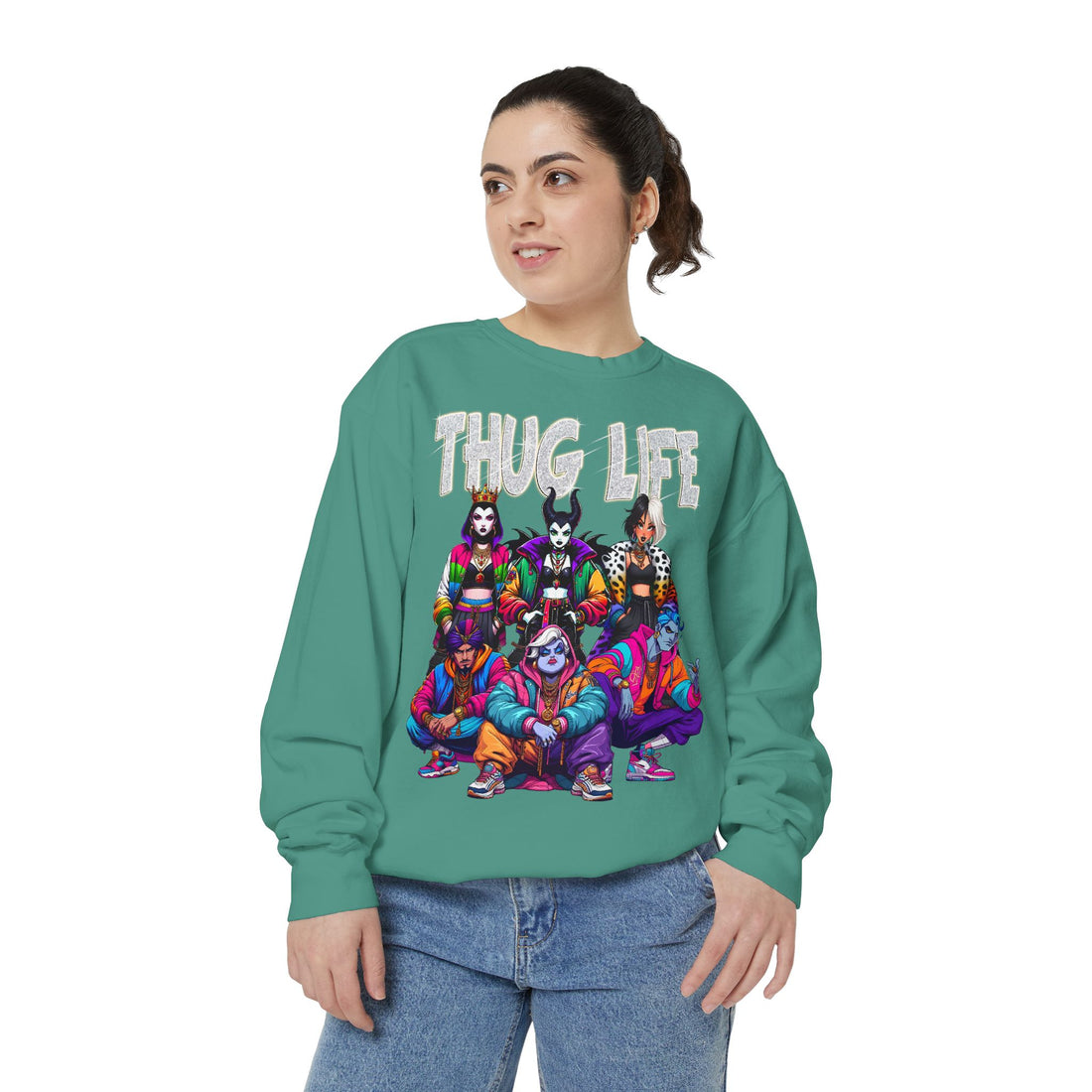 Villian Crewneck | Thug Life Villian Crewneck | Unisex Garment-Dyed Sweatshirt