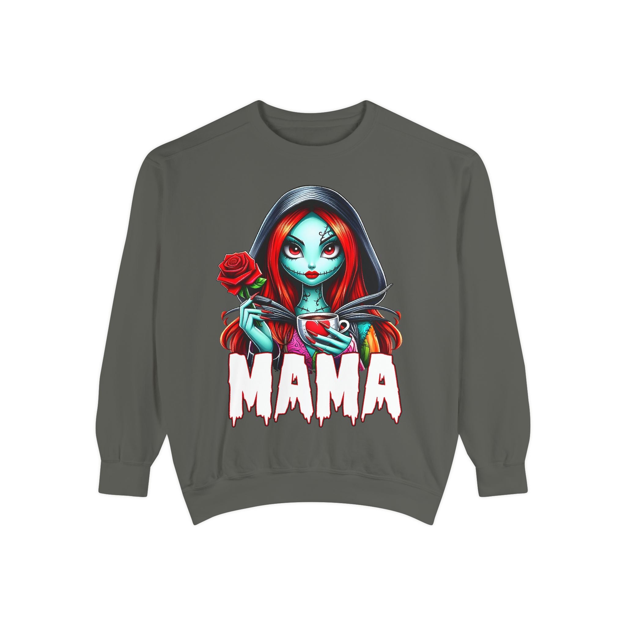 Sally Mama Crewneck | Cute Spooky Crewneck | Sally Crewneck | Unisex Garment-Dyed Sweatshirt