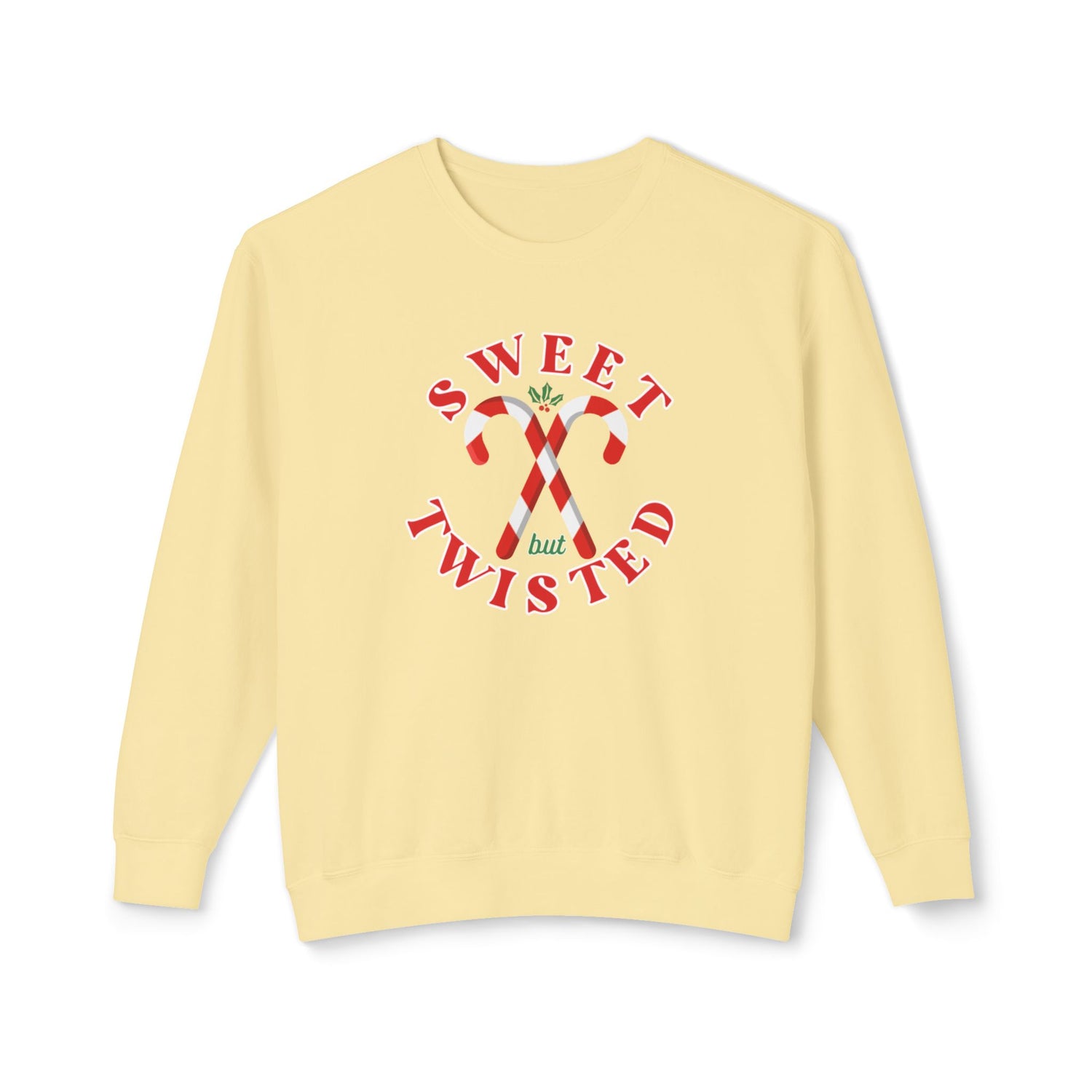 Festive Christmas Crewneck | Sweet but Twisted Candy Cane Crewneck | Unisex Lightweight Crewneck Sweatshirt