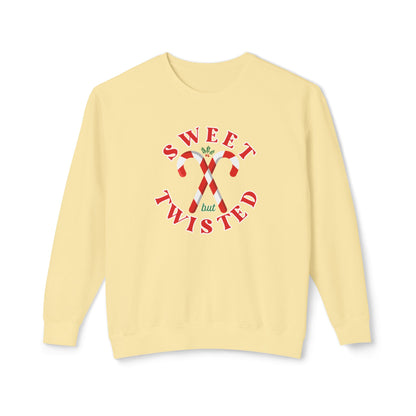 Festive Christmas Crewneck | Sweet but Twisted Candy Cane Crewneck | Unisex Lightweight Crewneck Sweatshirt