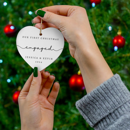 Personalized Engagement Christmas Ornament - Our First Christmas Together 2024