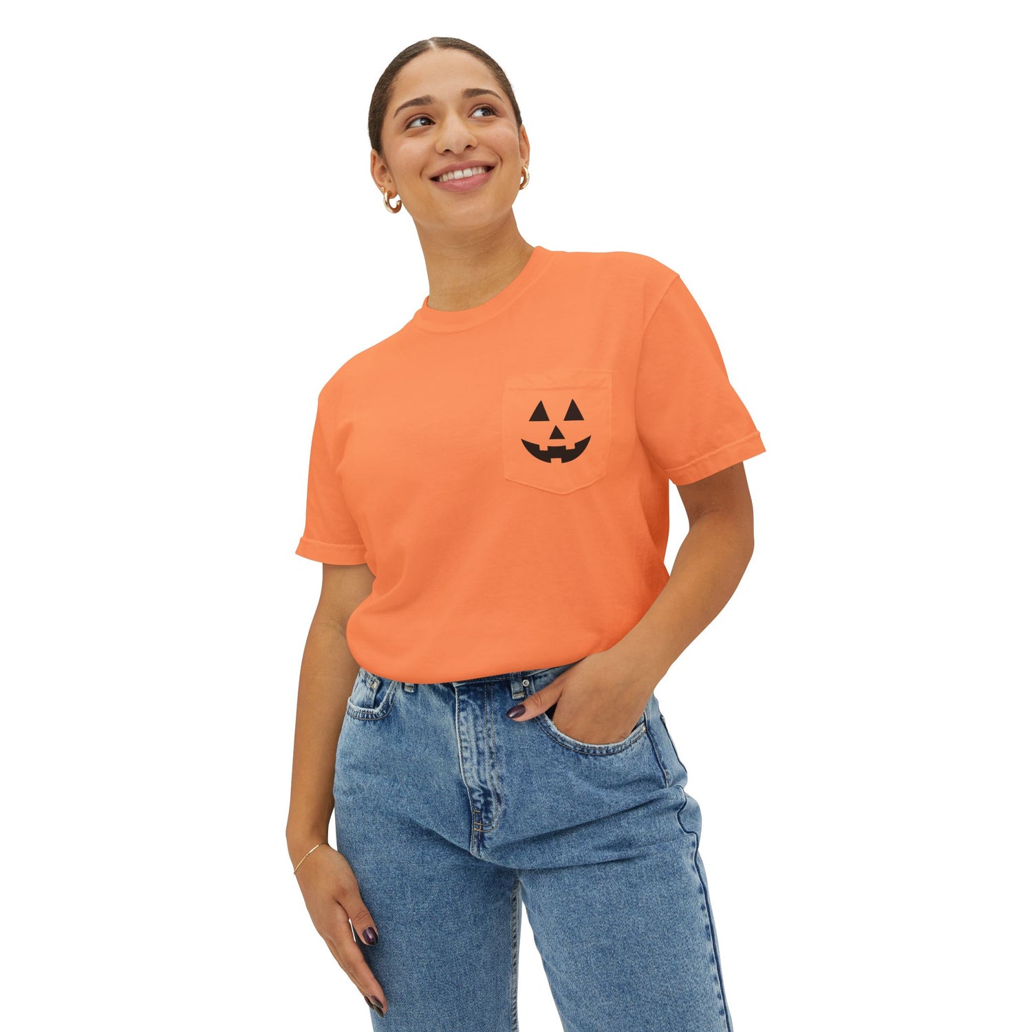 Pumpkin T-shirt | Halloween Pumpkin T-shirt | Unisex Garment-Dyed Pocket T-Shirt