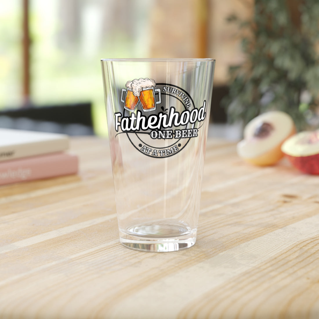 Surviving Fatherhood One Beer At A Time 16oz Pint Glass | Funny Fathers Day Pint Glass | Gift For Dad | Fathers Day Gift