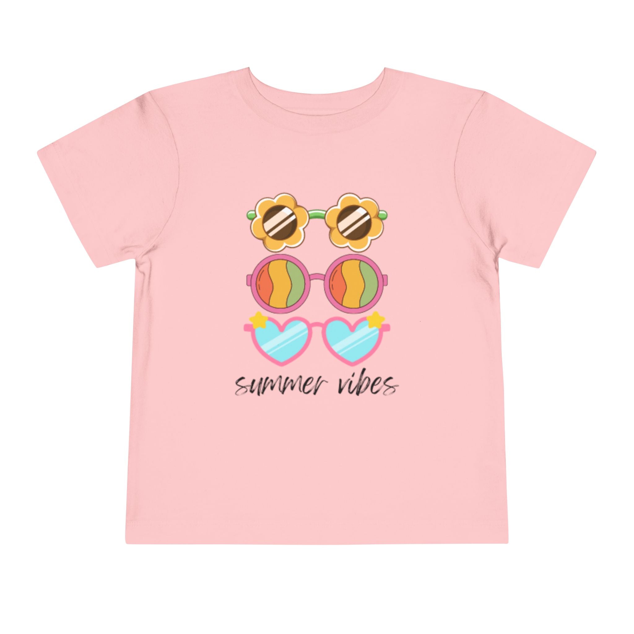 Summer Vibes Toddler T-shirt | Cute Sunglasses Tee | Vacation Summer Beach T-shirt | Toddler Short Sleeve Tee