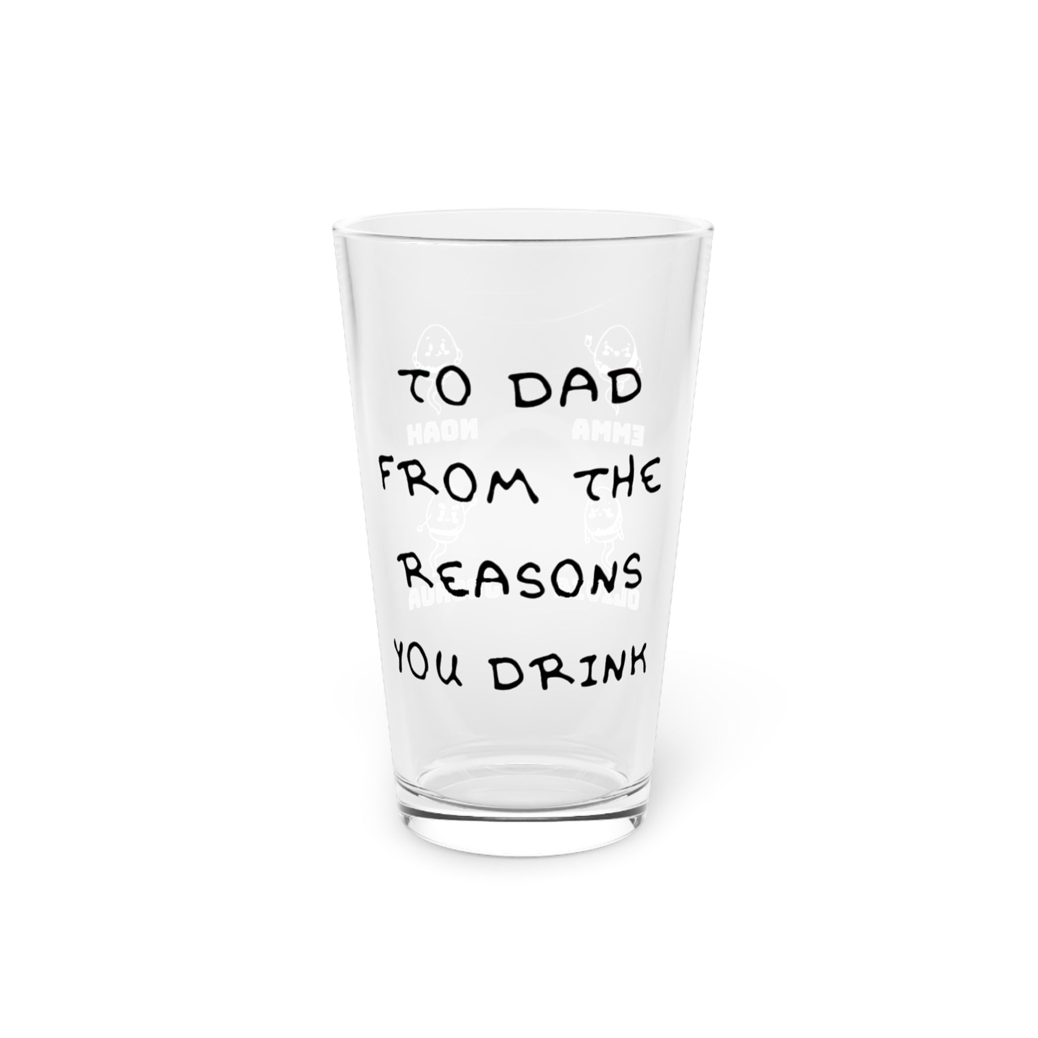 Custom Name and Kids Photo | Personalized Fathers Day Gift 16oz Beer Pint Glass | New Dad, Step Dad, Bonus Dad | Funny Present For Dad