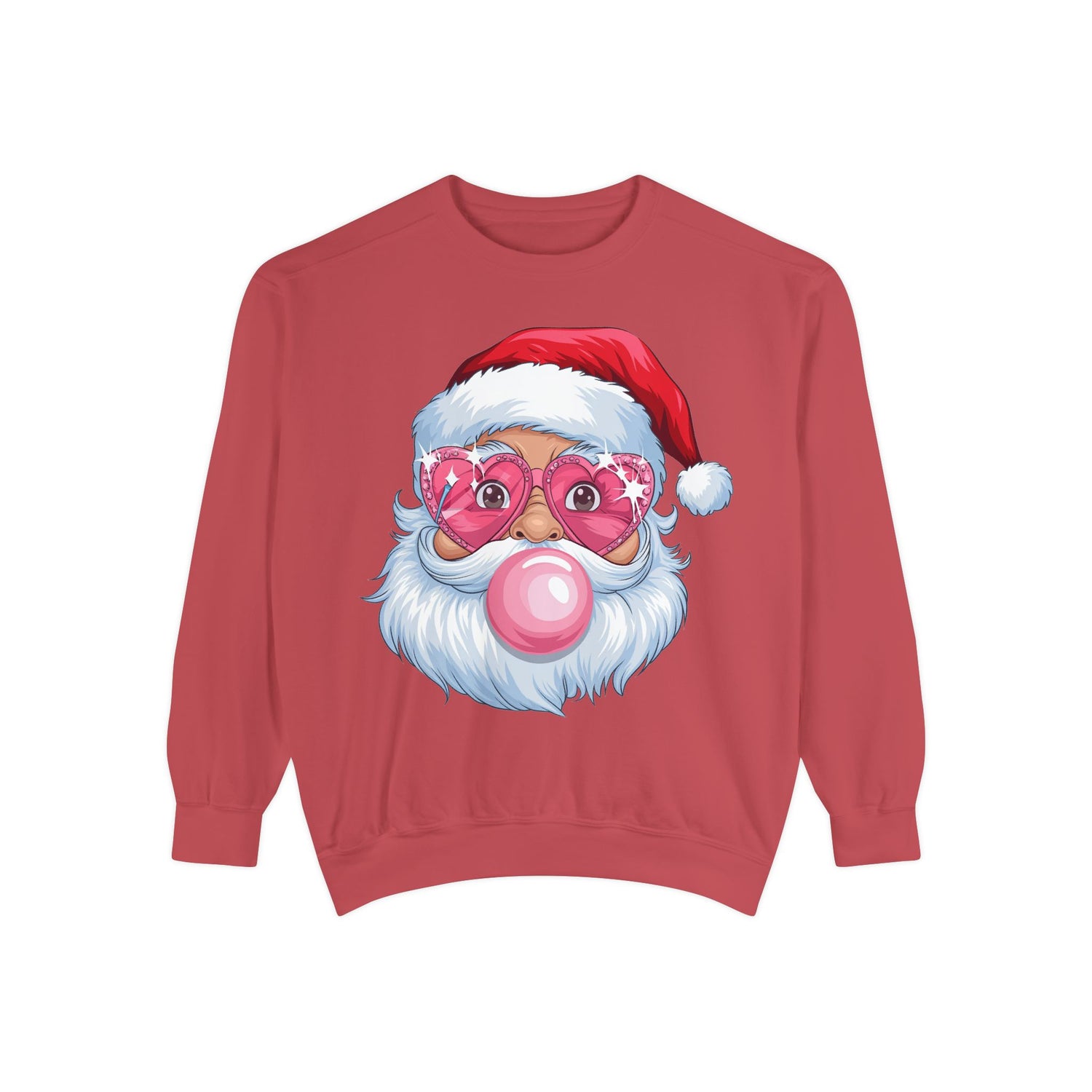 Santa Bubble Gum | Cute Santa Unisex Garment-Dyed Sweatshirt