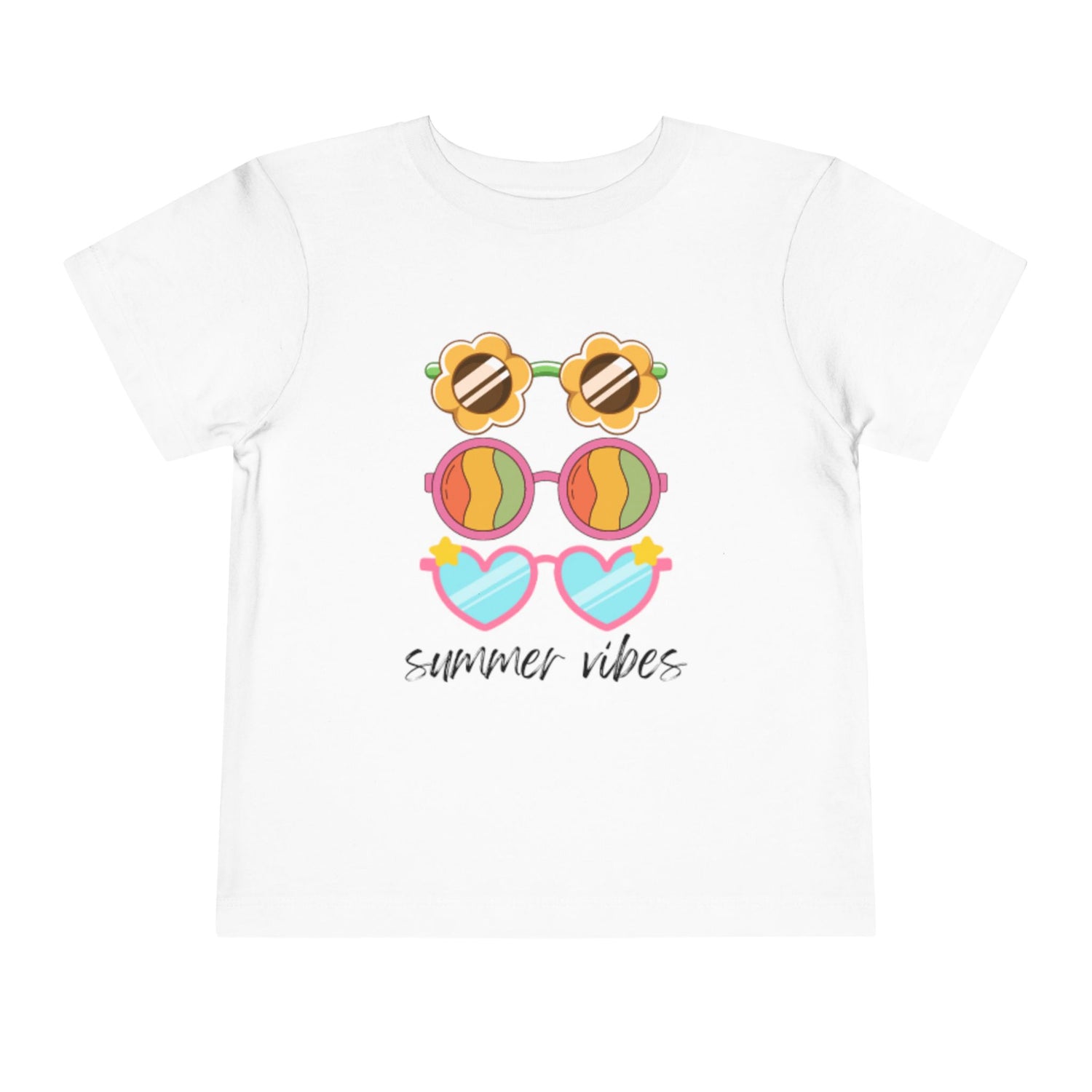 Summer Vibes Toddler T-shirt | Cute Sunglasses Tee | Vacation Summer Beach T-shirt | Toddler Short Sleeve Tee