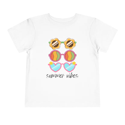 Summer Vibes Toddler T-shirt | Cute Sunglasses Tee | Vacation Summer Beach T-shirt | Toddler Short Sleeve Tee