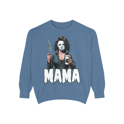 Michael Myers Mama Crewneck | Cute Spooky Crewneck | Michael Myers Crewneck | Unisex Garment-Dyed Sweatshirt