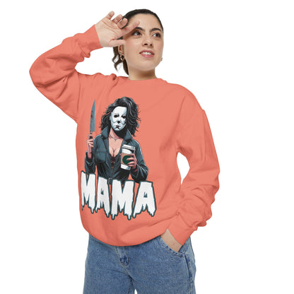 Michael Myers Mama Crewneck | Cute Spooky Crewneck | Michael Myers Crewneck | Unisex Garment-Dyed Sweatshirt