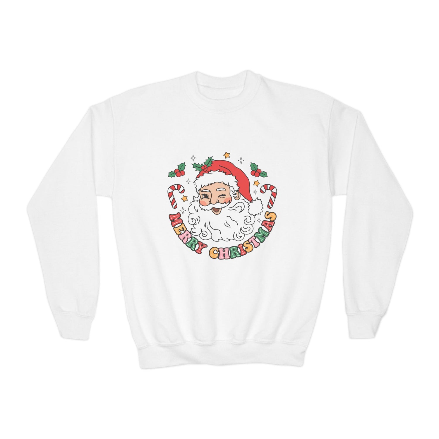 Youth Merry Christmas Crewneck Sweatshirt for Holiday Cheer