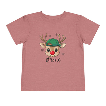 Cute Christmas Toddler Tee - Rudolph with name Design