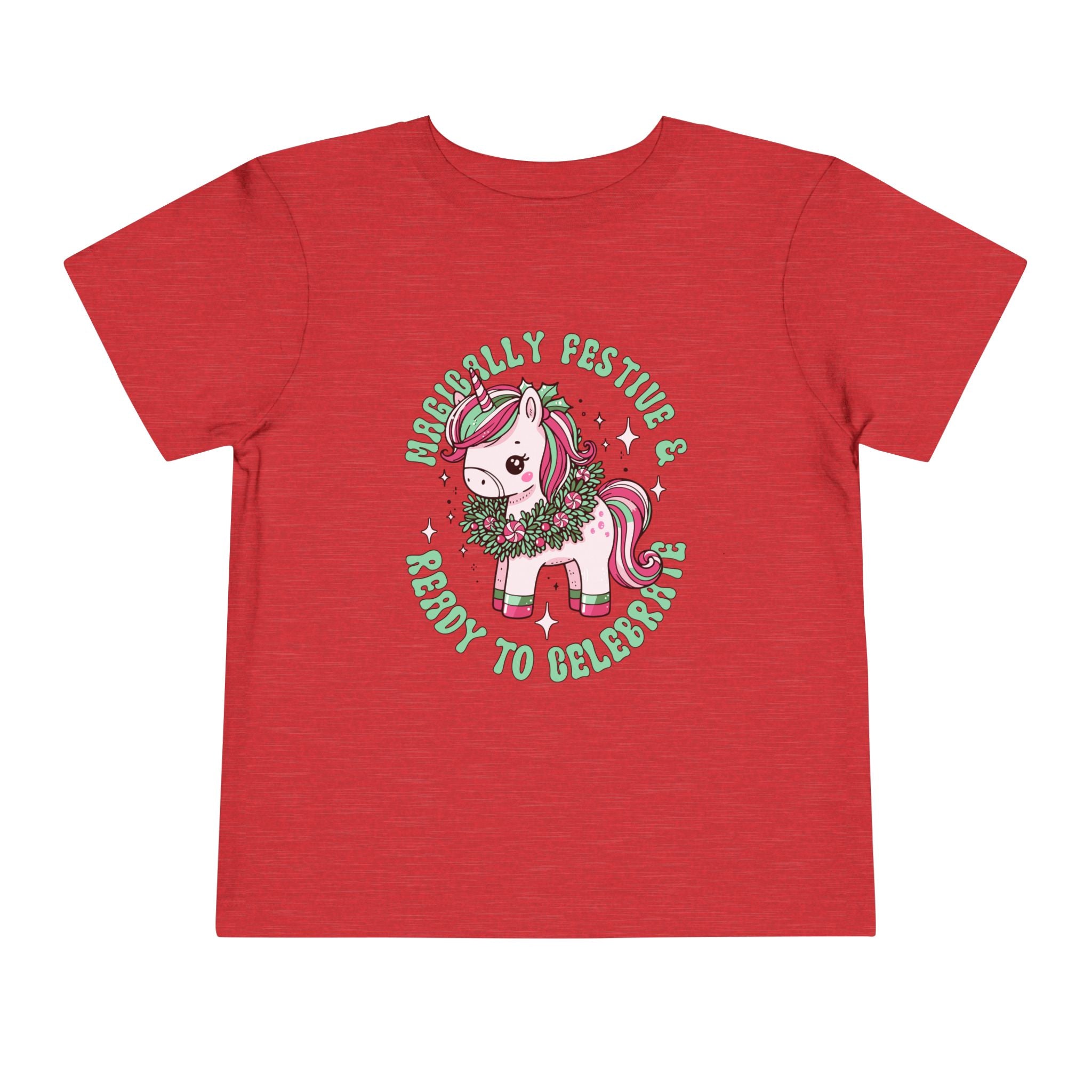 Festive Unicorn Toddler Tee - Merry &amp; Ready to Celebrate