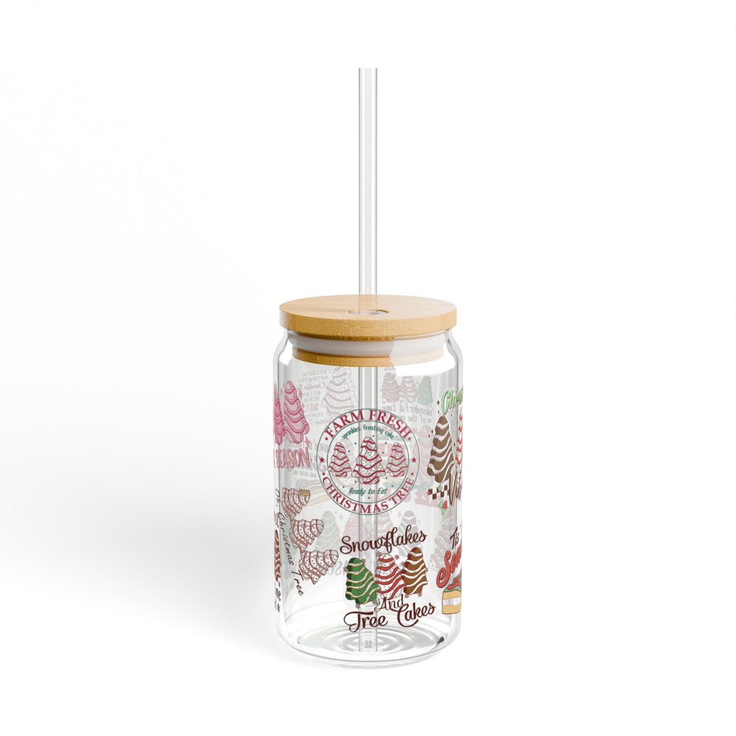 Holiday Sipper Glass with Holiday Treats Design - 16oz