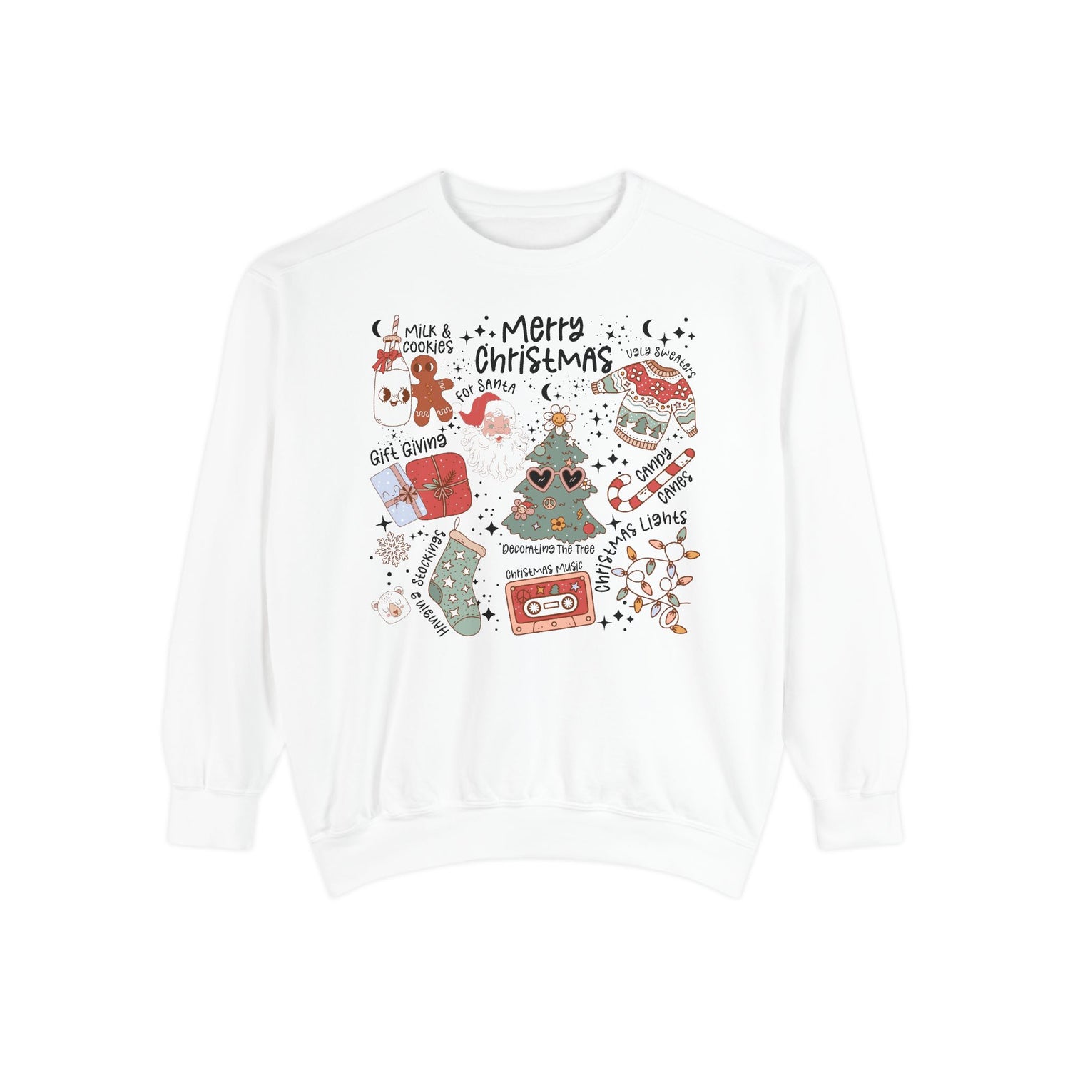 Merry Christmas Sweatshirt - Unisex Garment-Dyed Holiday Apparel