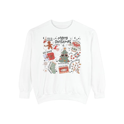 Merry Christmas Sweatshirt - Unisex Garment-Dyed Holiday Apparel