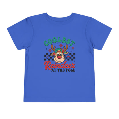 Coolest Reindeer Toddler Short Sleeve Tee - Fun Holiday Shirt for Kids