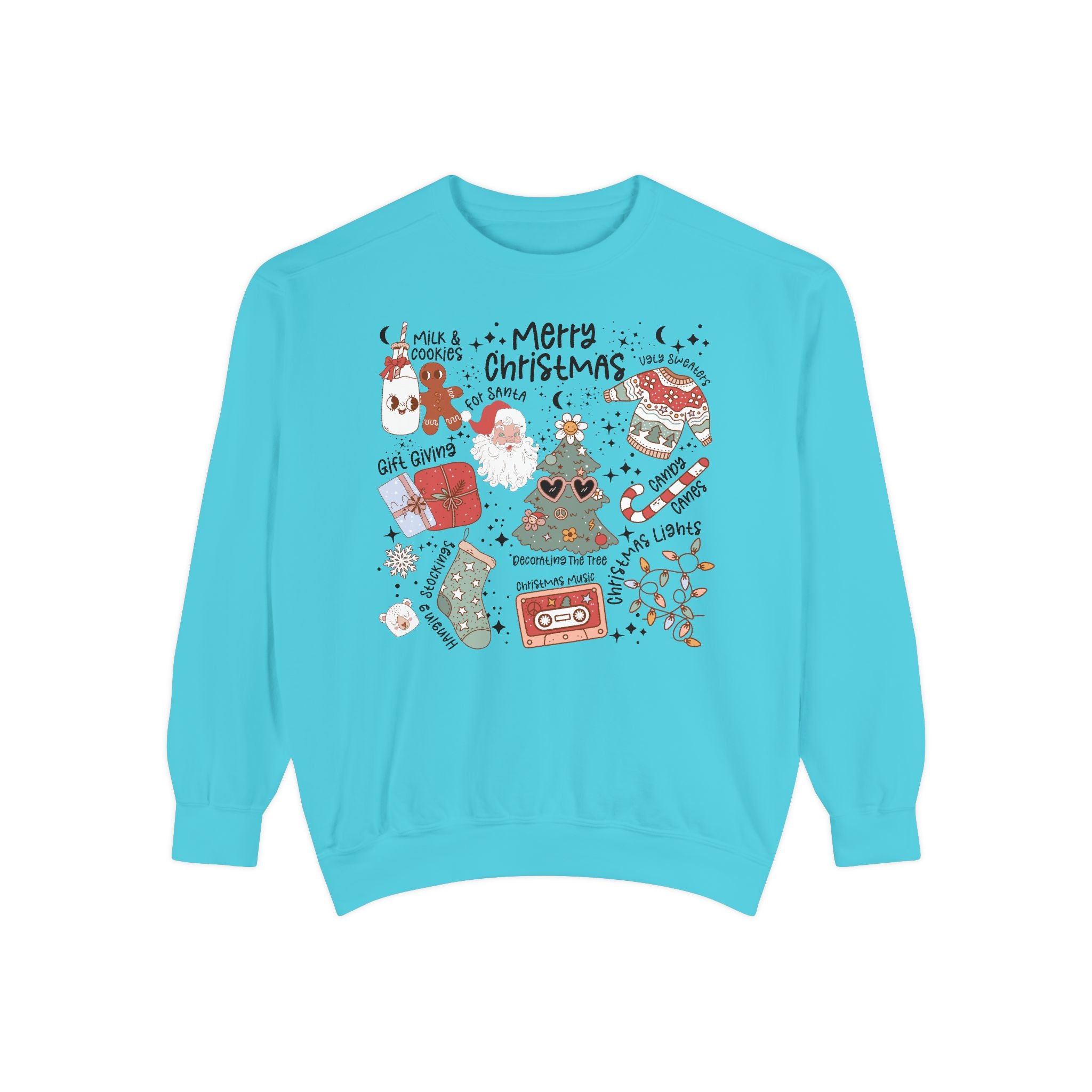 Merry Christmas Sweatshirt - Unisex Garment-Dyed Holiday Apparel