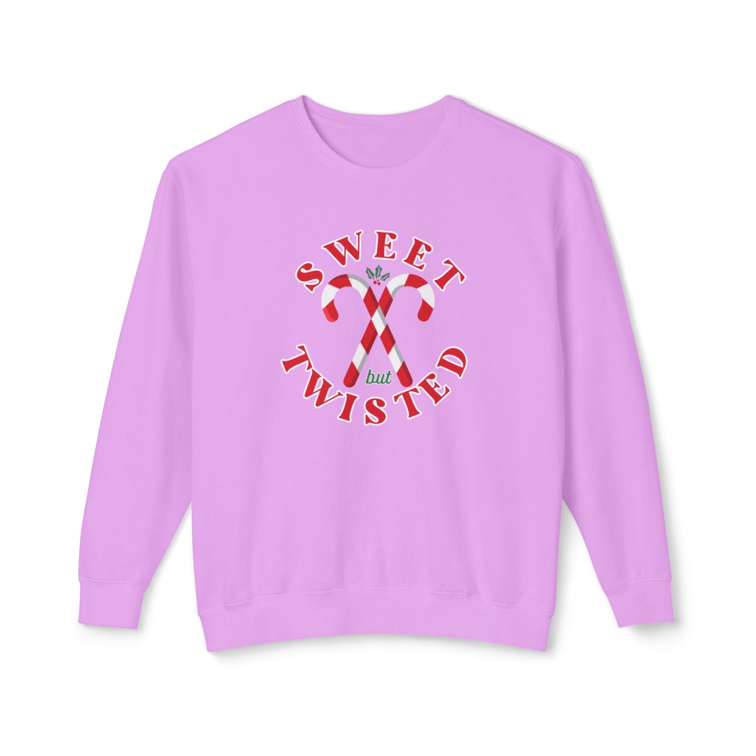 Festive Christmas Crewneck | Sweet but Twisted Candy Cane Crewneck | Unisex Lightweight Crewneck Sweatshirt