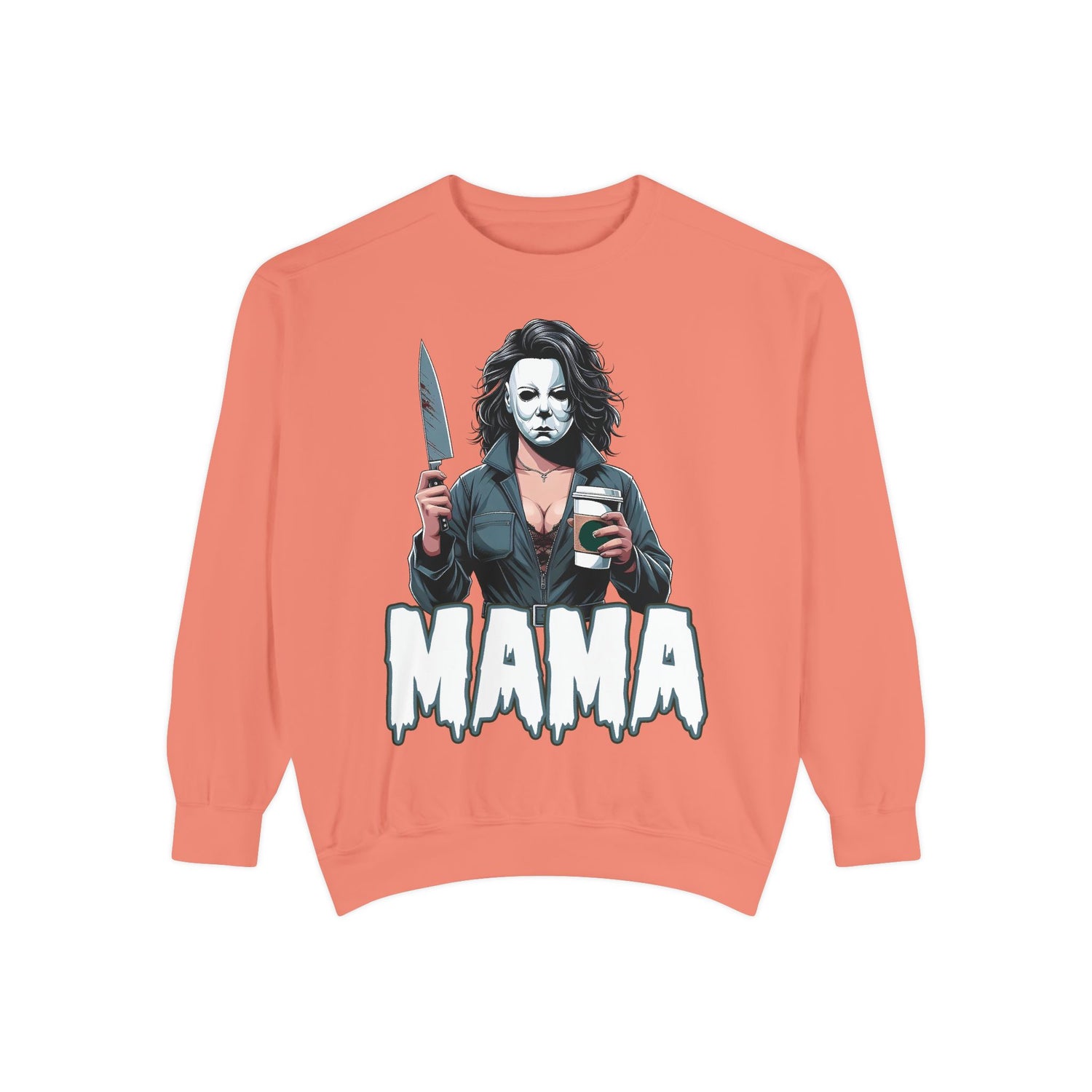 Michael Myers Mama Crewneck | Cute Spooky Crewneck | Michael Myers Crewneck | Unisex Garment-Dyed Sweatshirt