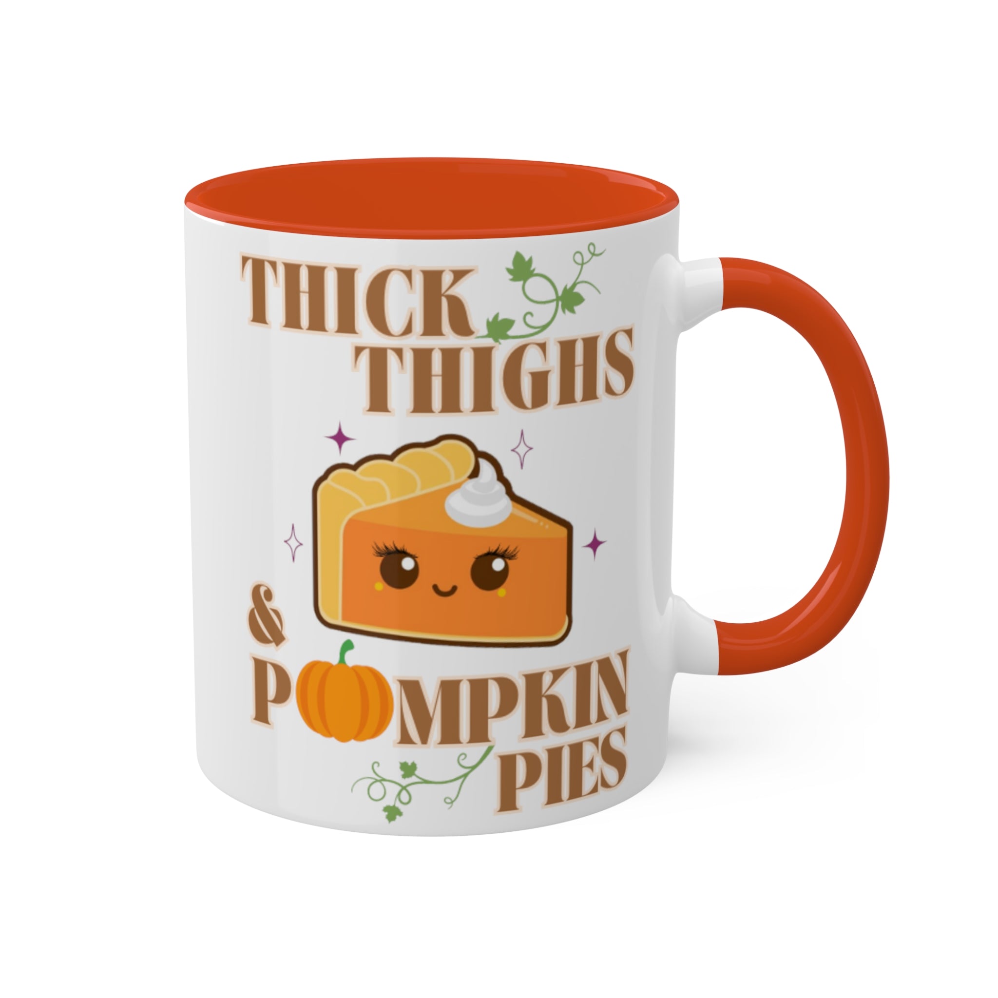 Thick Thighs &amp; Pumpkin Pies | Fall Coffee Mug | 11oz Colorful Coffee Mugs