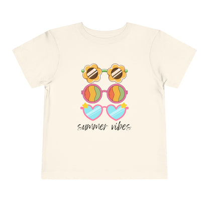 Summer Vibes Toddler T-shirt | Cute Sunglasses Tee | Vacation Summer Beach T-shirt | Toddler Short Sleeve Tee