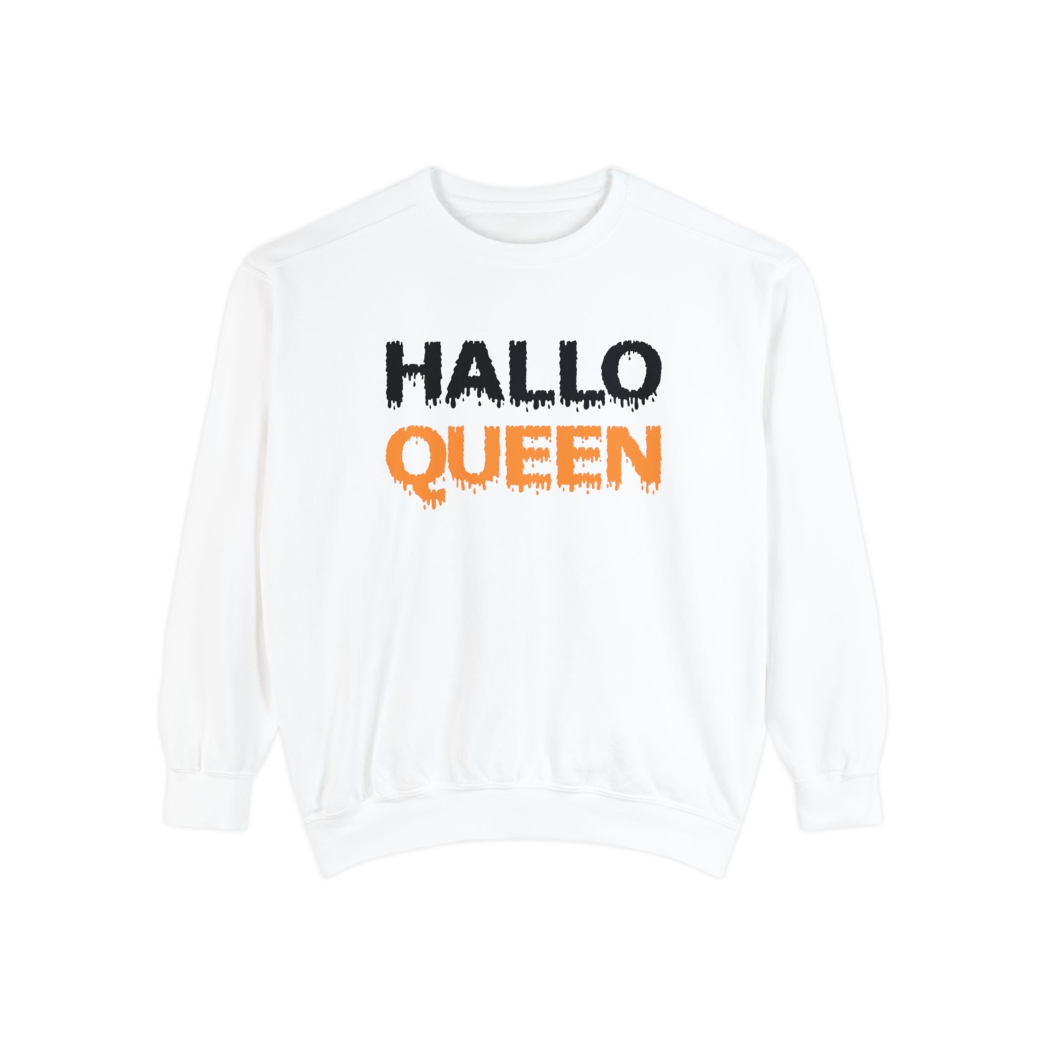 Hallo Queen Crewneck | Halloween Crewneck | Unisex Garment-Dyed Sweatshirt