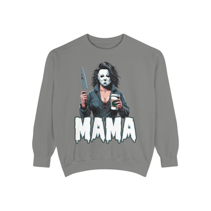 Michael Myers Mama Crewneck | Cute Spooky Crewneck | Michael Myers Crewneck | Unisex Garment-Dyed Sweatshirt