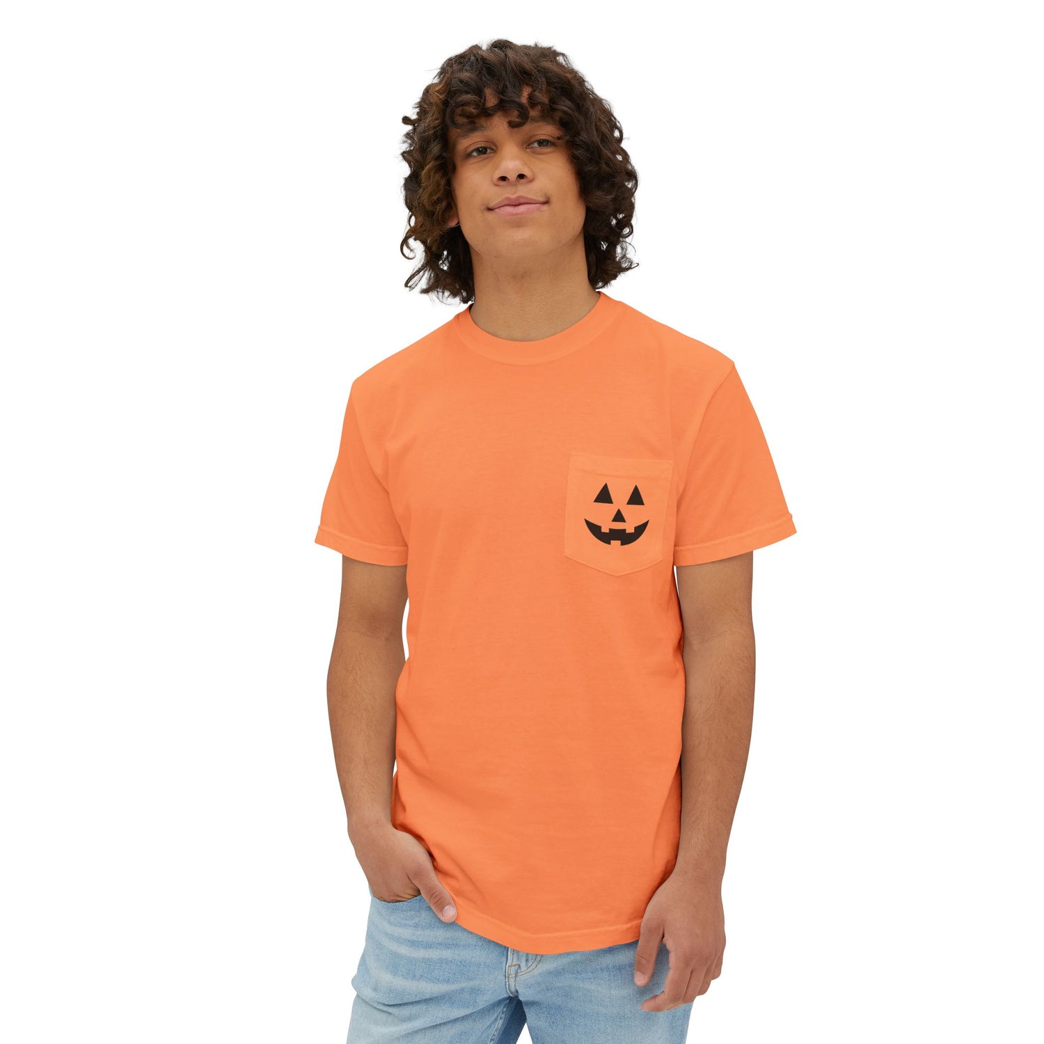 Pumpkin T-shirt | Halloween Pumpkin T-shirt | Unisex Garment-Dyed Pocket T-Shirt