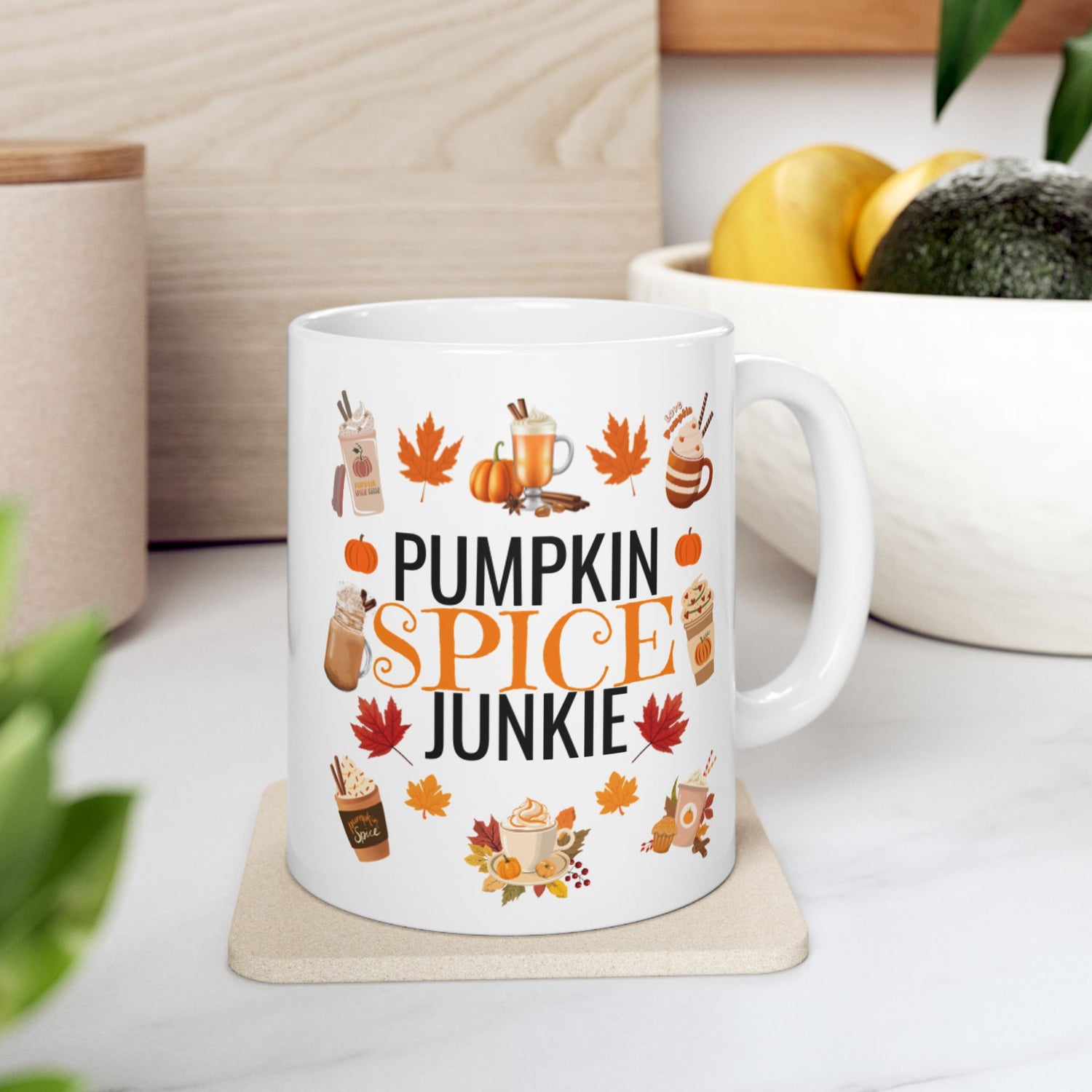 Fall Ceramic Mug | Pumpkin Spice Junkie Mug | 11oz Mug | 15oz Mug