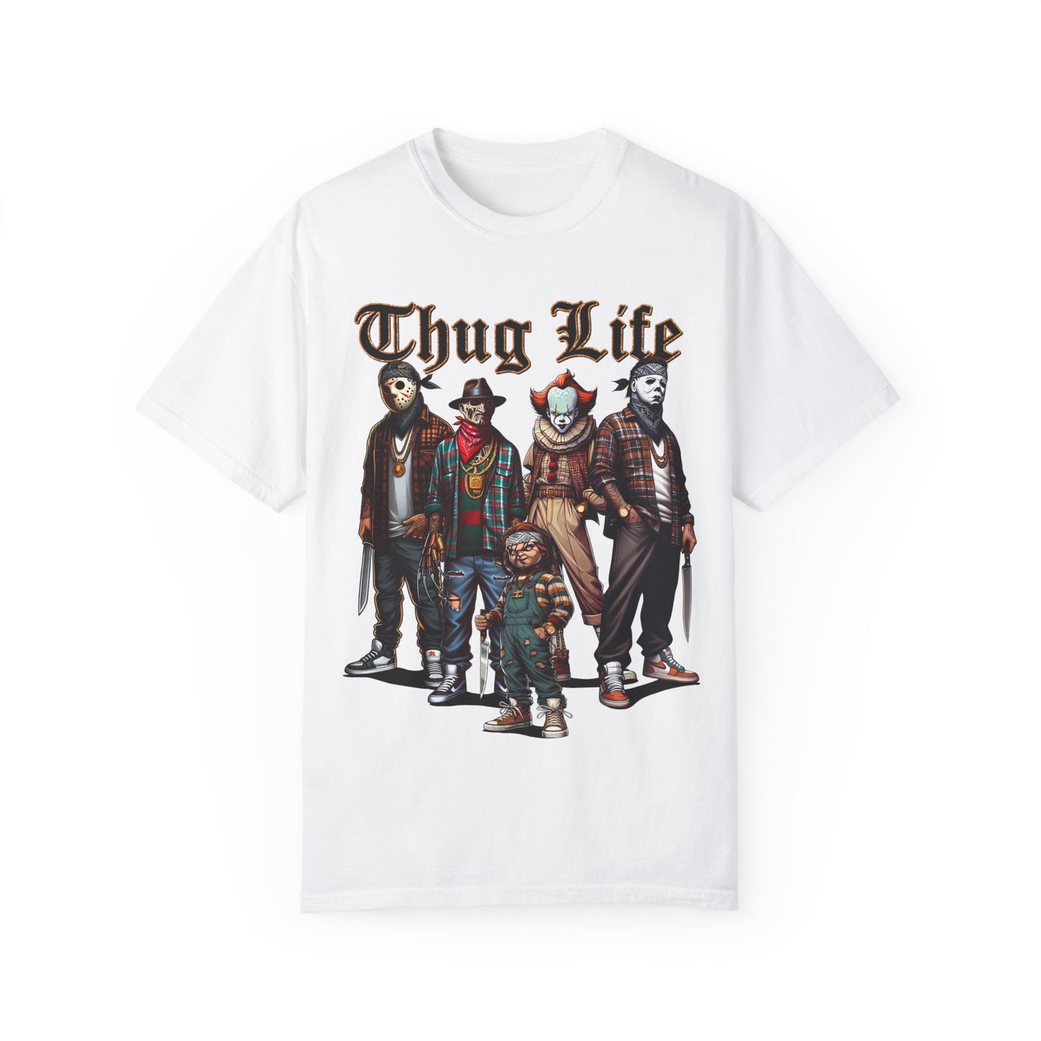 Horror Movie Shirt | Thug Life Horror Shirt | Unisex Garment-Dyed T-shirt