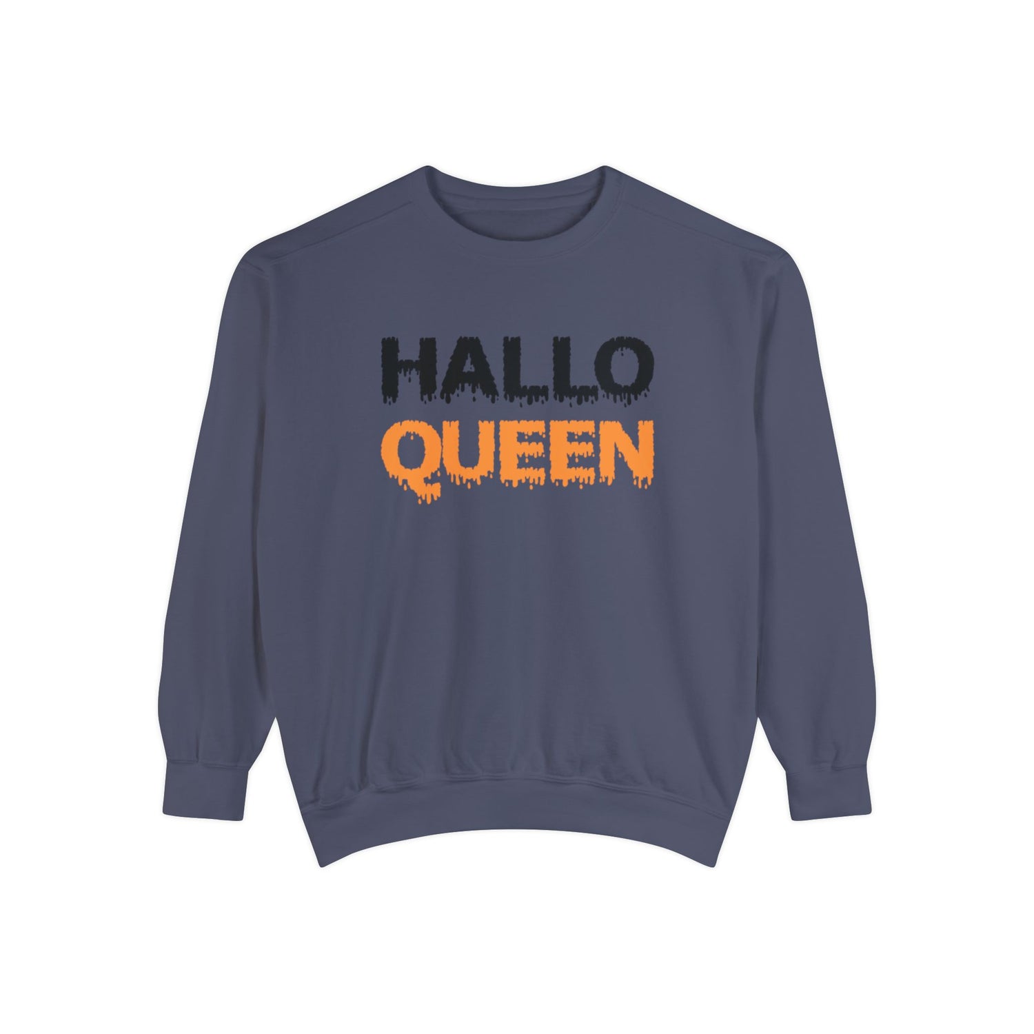 Hallo Queen Crewneck | Halloween Crewneck | Unisex Garment-Dyed Sweatshirt