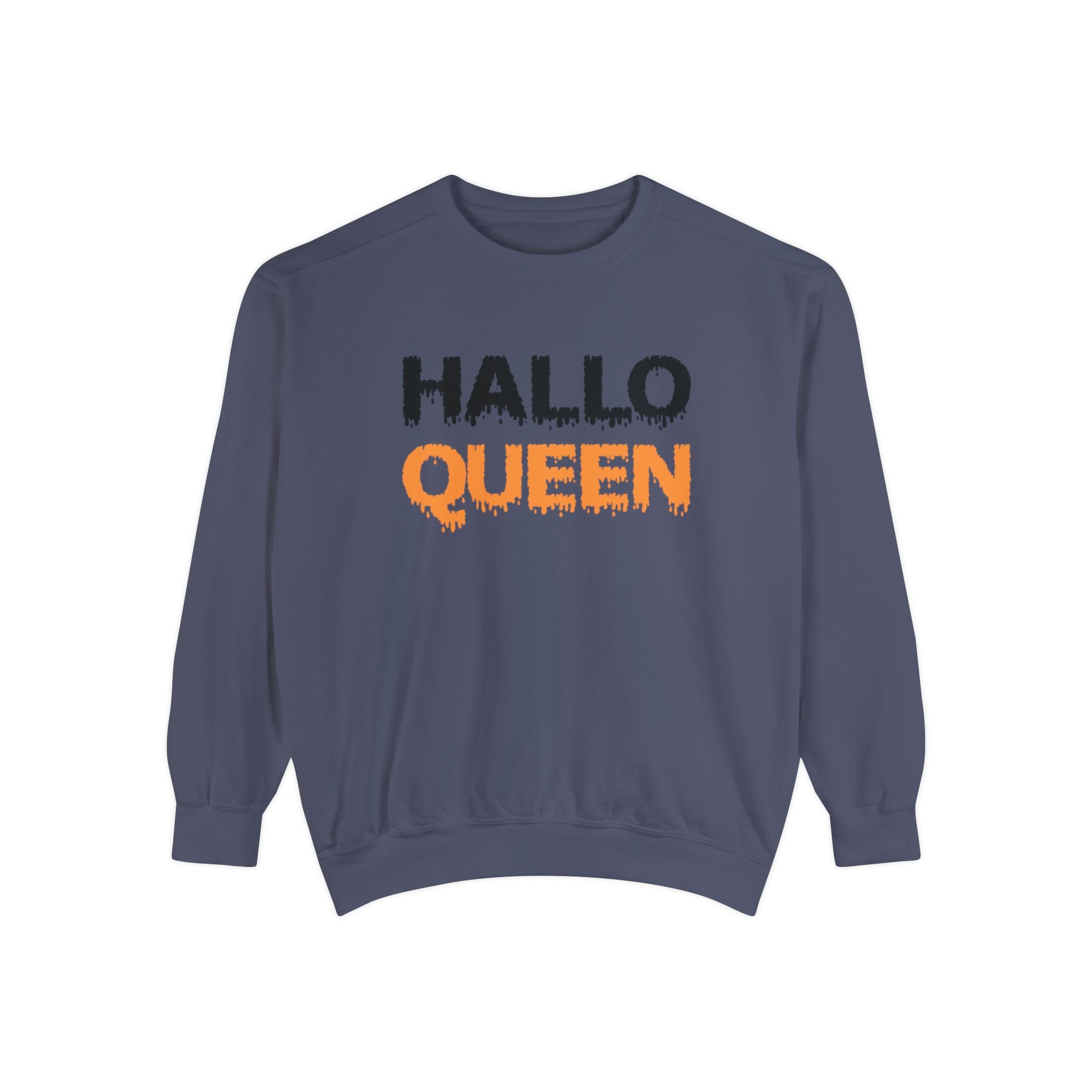 Hallo Queen Crewneck | Halloween Crewneck | Unisex Garment-Dyed Sweatshirt