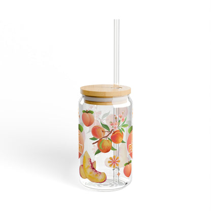 Just Peachy | Sipper Glass 16oz | Summer Sipper Glass