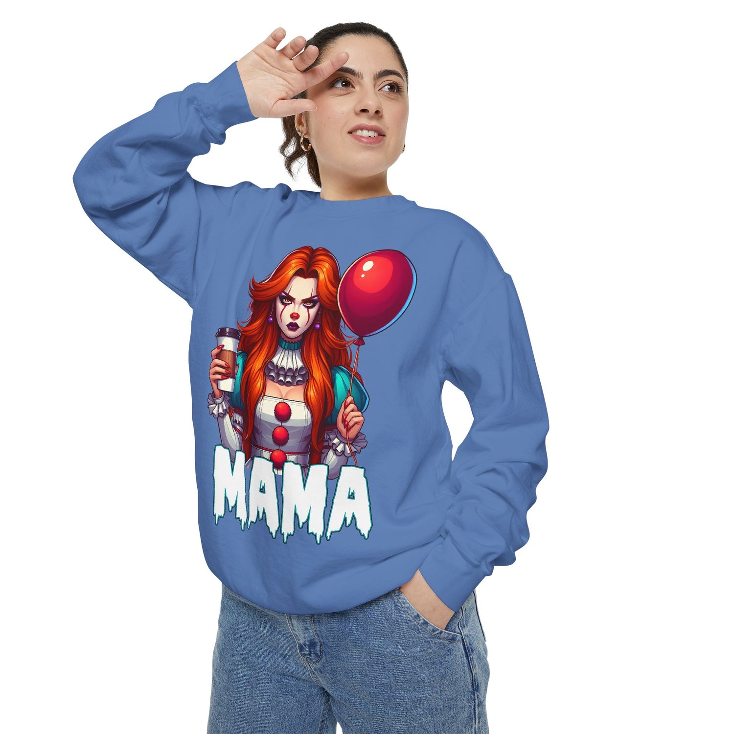 IT Mama Crewneck | Cute Spooky Crewneck | IT Crewneck | Unisex Garment-Dyed Sweatshirt