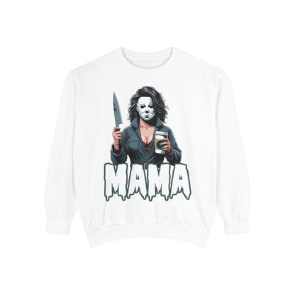 Michael Myers Mama Crewneck | Cute Spooky Crewneck | Michael Myers Crewneck | Unisex Garment-Dyed Sweatshirt