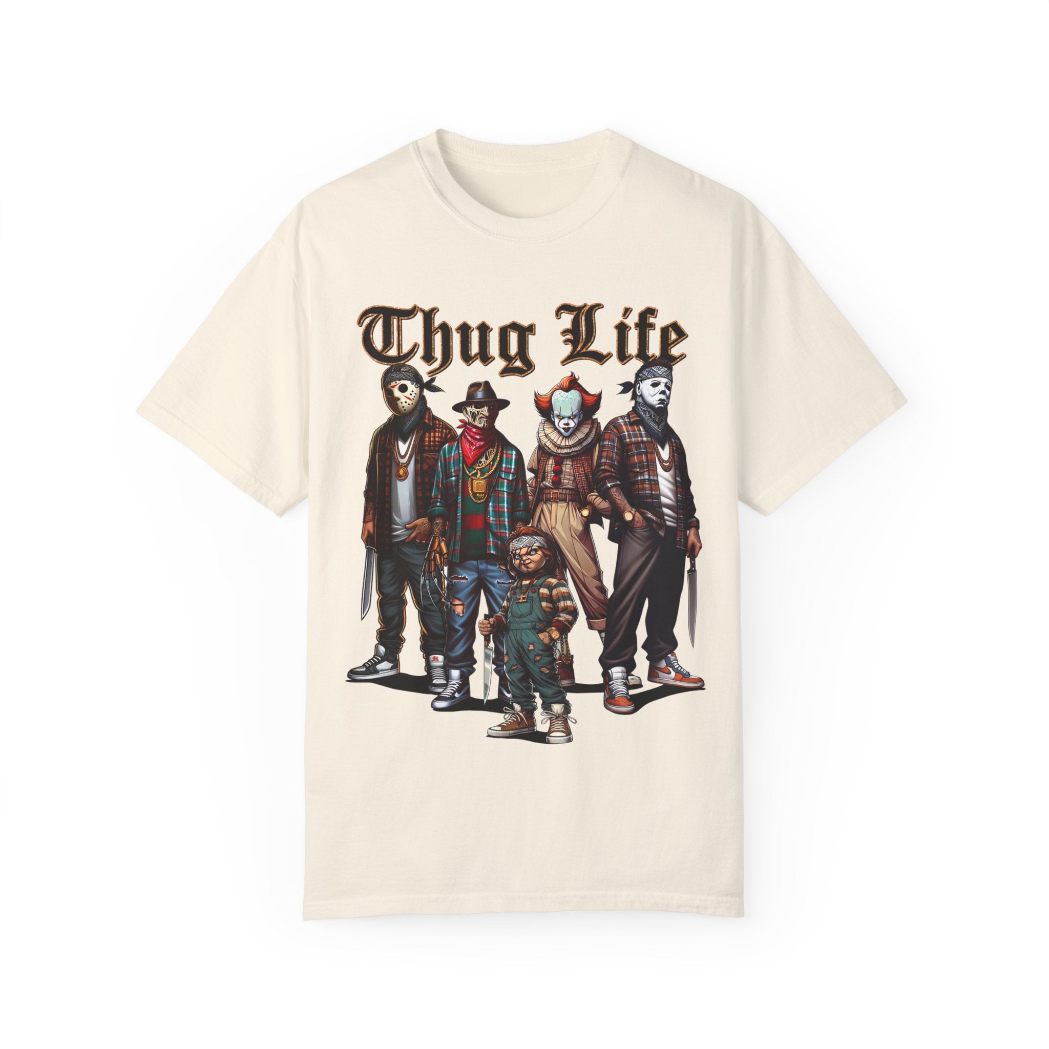 Horror Movie Shirt | Thug Life Horror Shirt | Unisex Garment-Dyed T-shirt