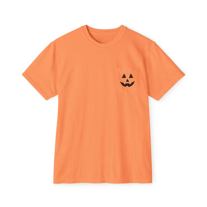 Pumpkin T-shirt | Halloween Pumpkin T-shirt | Unisex Garment-Dyed Pocket T-Shirt