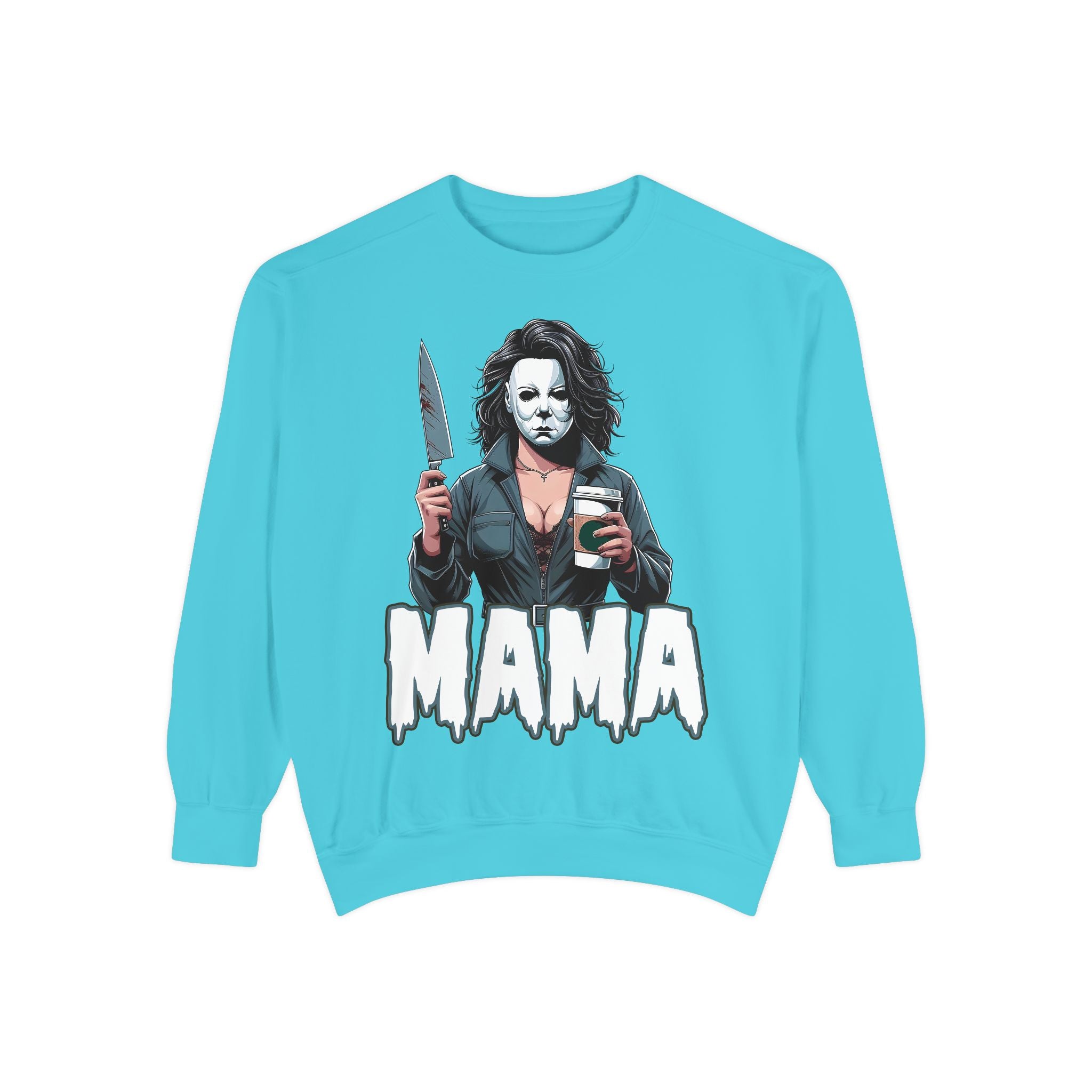 Michael Myers Mama Crewneck | Cute Spooky Crewneck | Michael Myers Crewneck | Unisex Garment-Dyed Sweatshirt