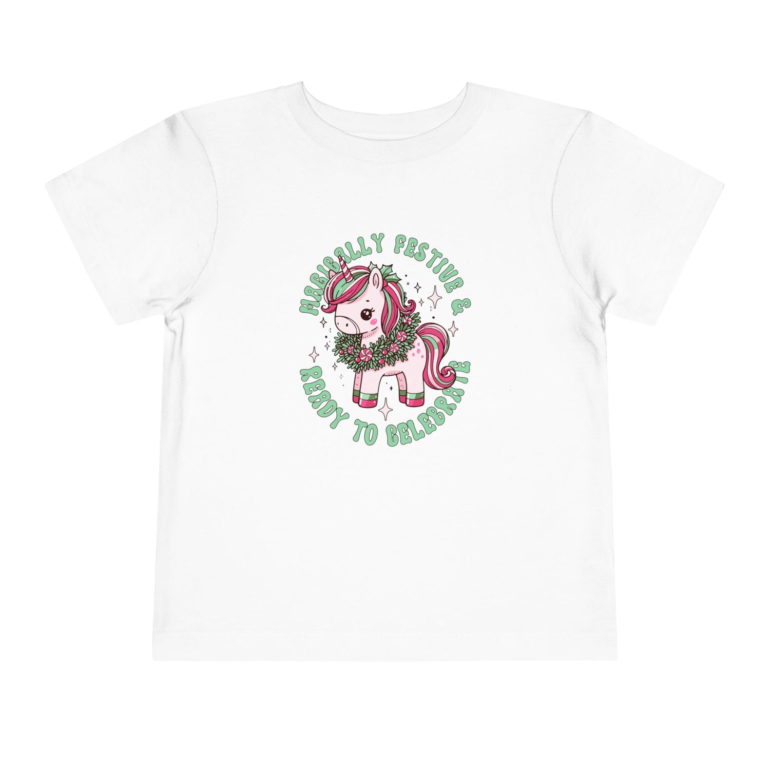 Festive Unicorn Toddler Tee - Merry &amp; Ready to Celebrate