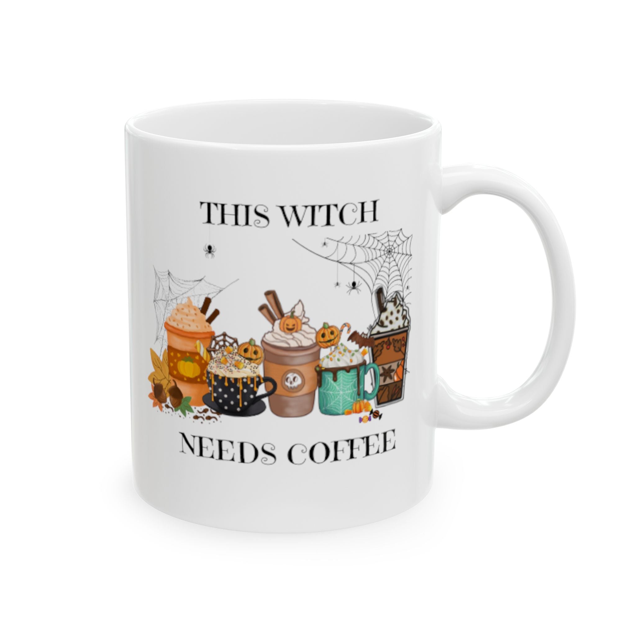 This Witch Needs Coffee Ceramic Mug | Fall Coffee Mug | Festive Coffee Mug | Witchy Coffee Mug