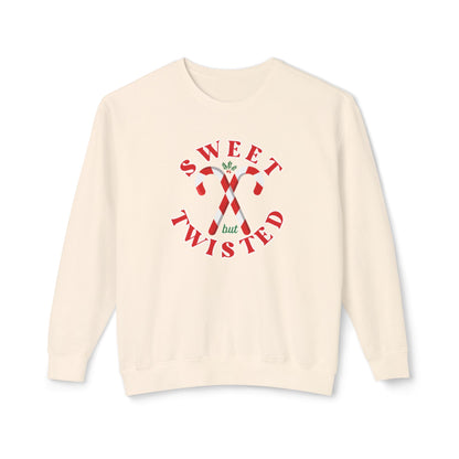 Festive Christmas Crewneck | Sweet but Twisted Candy Cane Crewneck | Unisex Lightweight Crewneck Sweatshirt