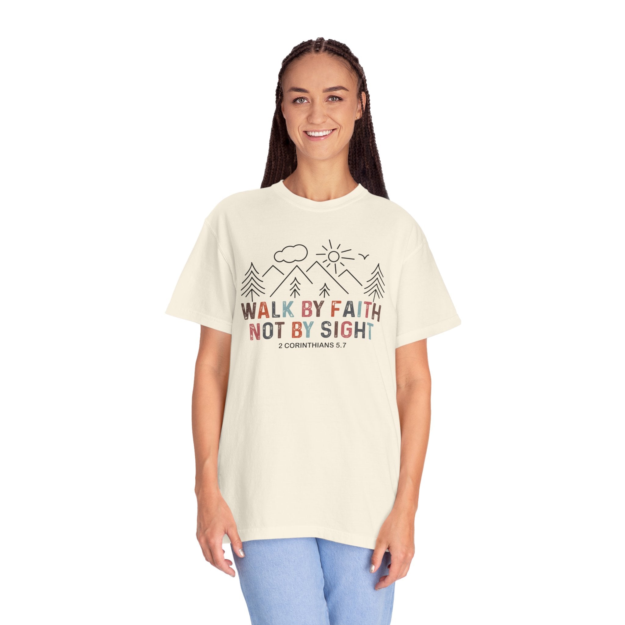 Inspirational Faith T-Shirt - Walk by Faith Not by Sight