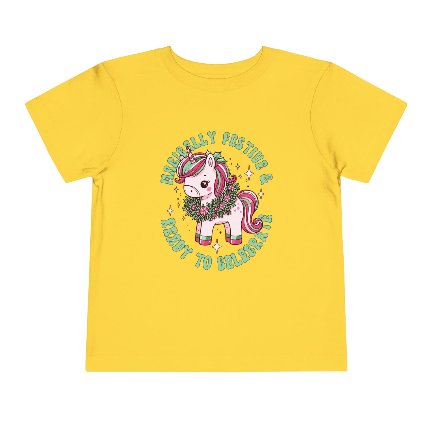 Festive Unicorn Toddler Tee - Merry &amp; Ready to Celebrate