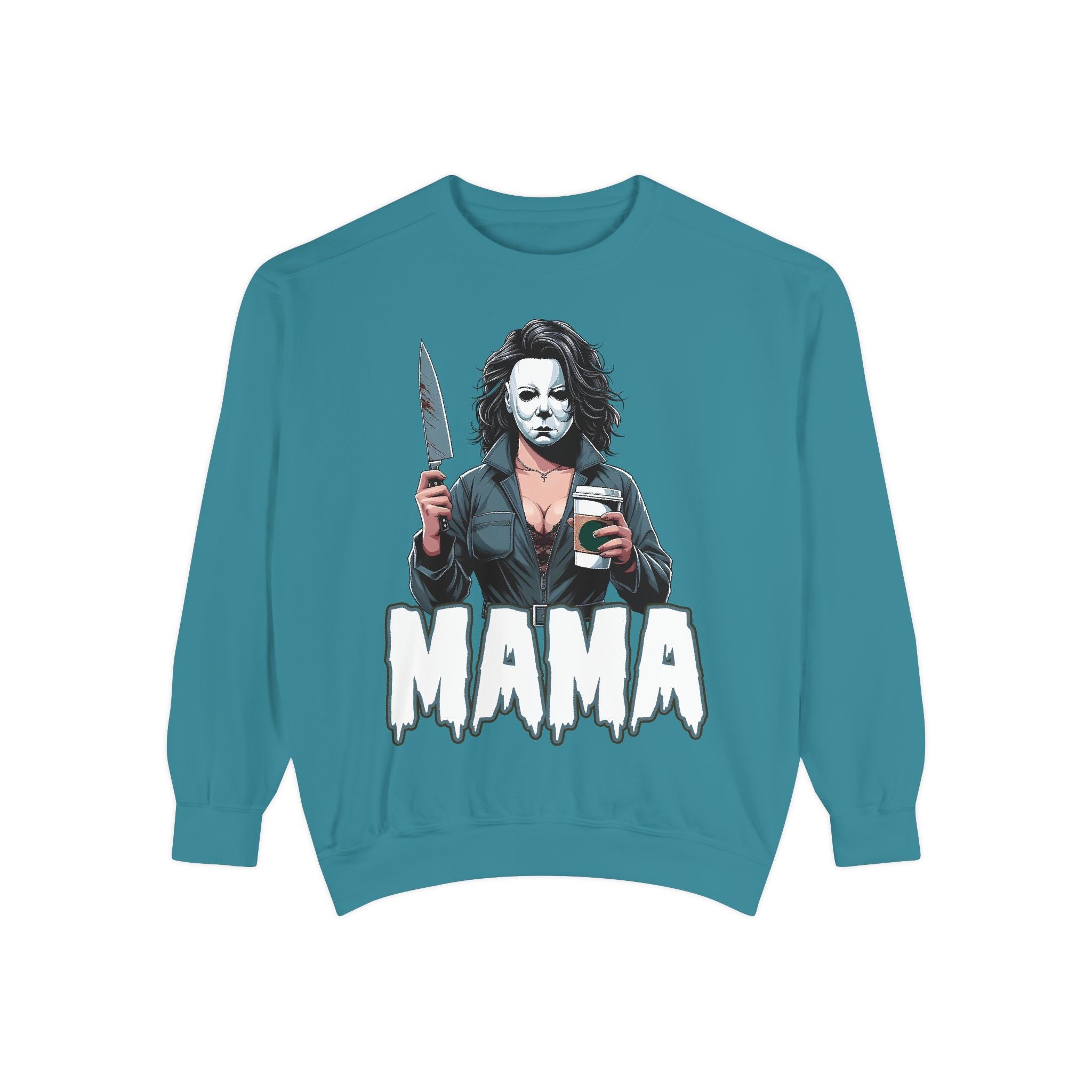 Michael Myers Mama Crewneck | Cute Spooky Crewneck | Michael Myers Crewneck | Unisex Garment-Dyed Sweatshirt