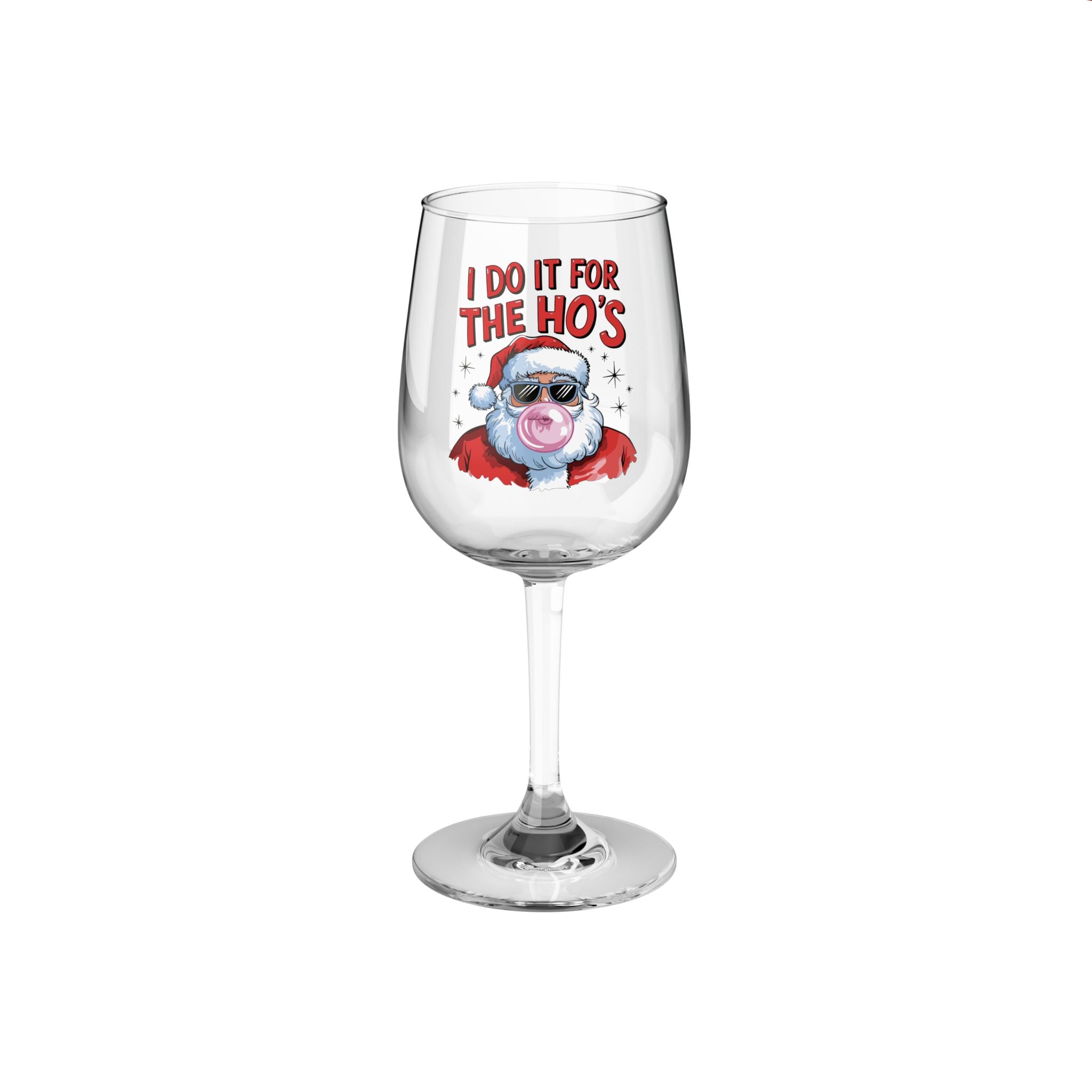 Funny Santa Wine Glass - 12oz | Holiday Party &amp; Christmas Gifts | &quot;I Do It for the Ho&