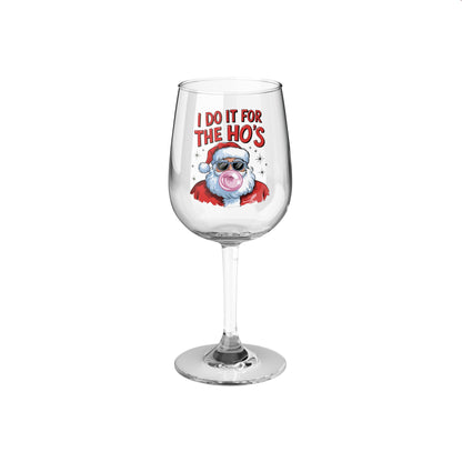 Funny Santa Wine Glass - 12oz | Holiday Party &amp; Christmas Gifts | &quot;I Do It for the Ho&